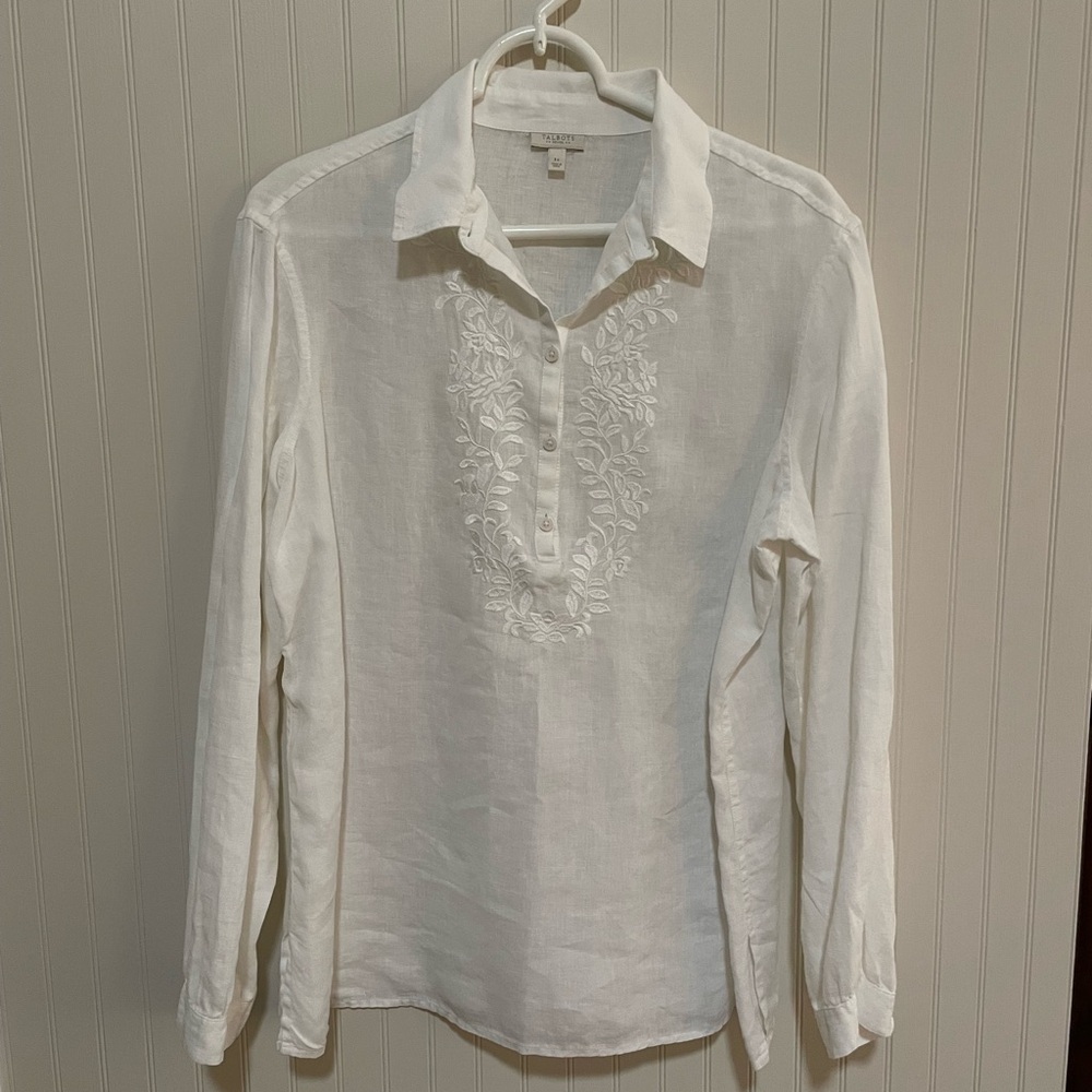 Talbots Ivory Long Sleeve Blouse